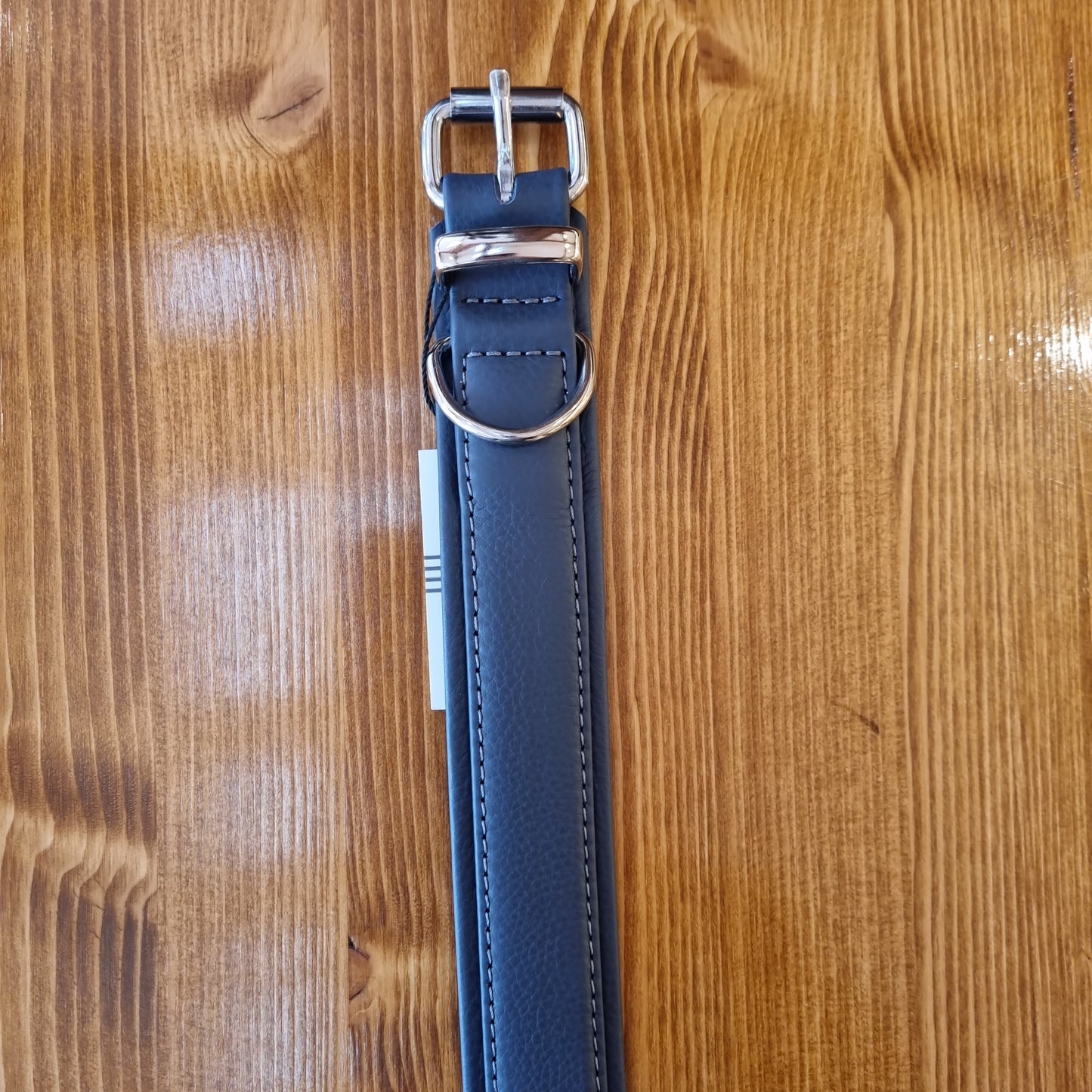 Maul Ledermanufaktur Halsband Klassik Soft jeans / silber 55cm / 35mm