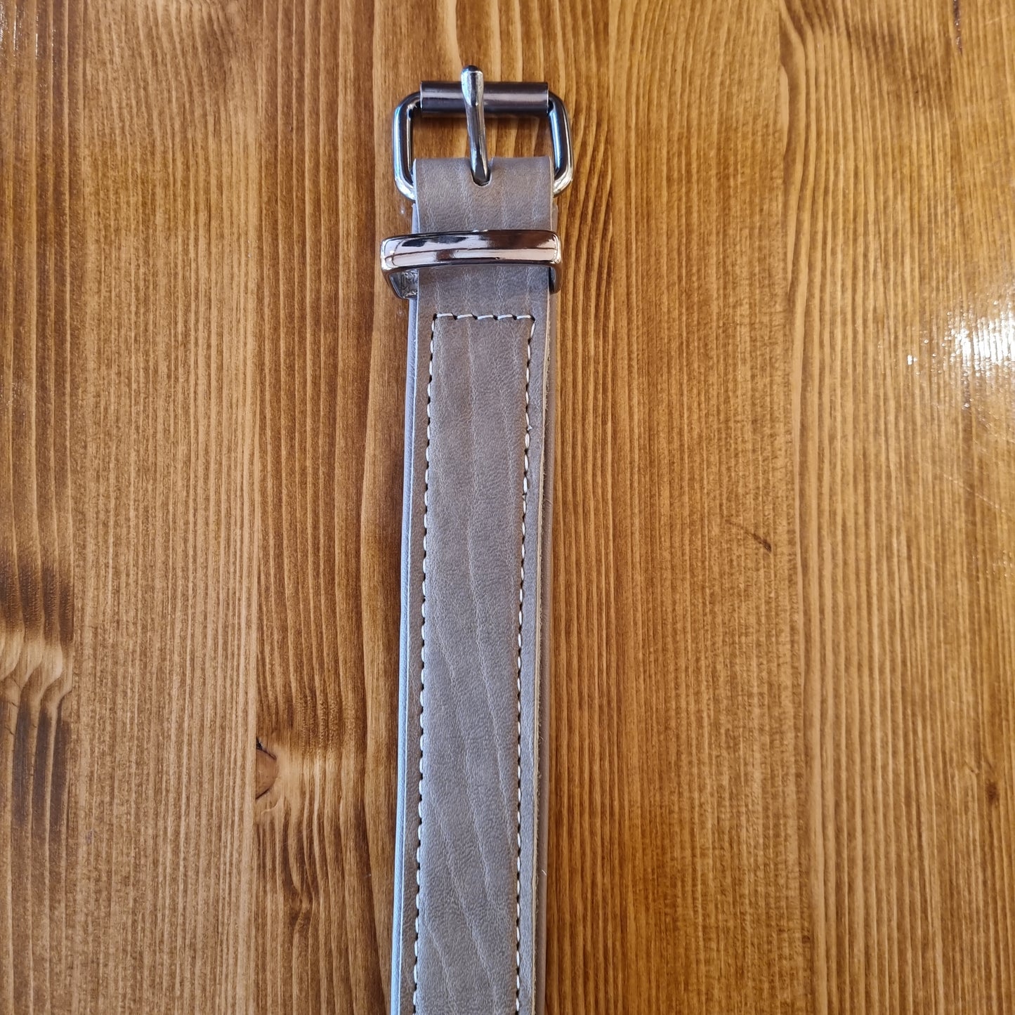 Maul Halsband Klassik Premium taupe  55cm/35mm silberfarben