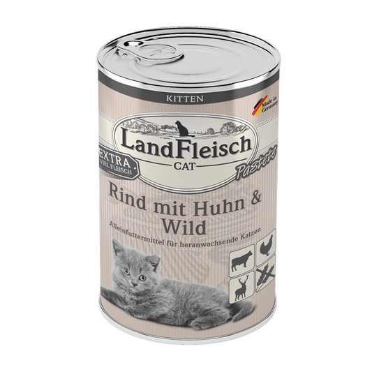 Katzenfutter - Feuchtfutter Huhn, Rind, Wild (400 Gramm)
