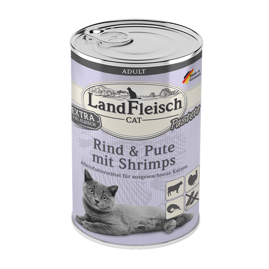 Katzenfutter - Feuchtfutter Rind, Pute, Schrimps (400 Gramm)