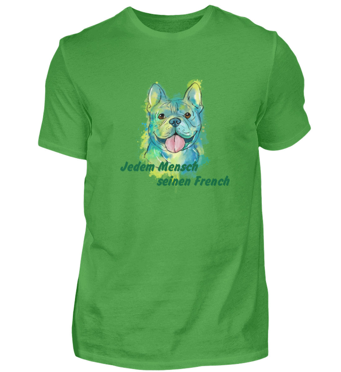 französische Bulldogge Tshirt Fern Green-2971