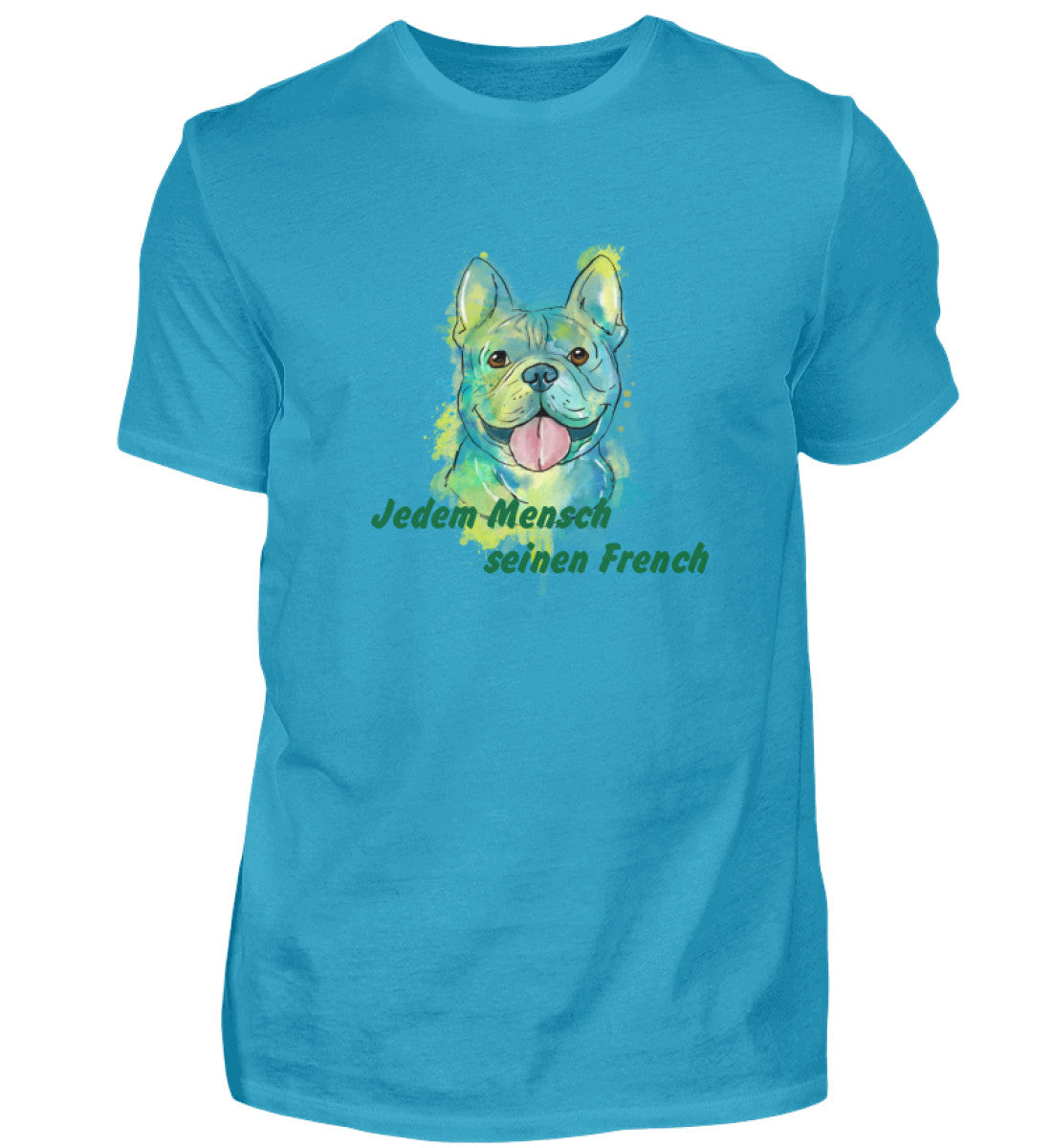französische bulldogge tshirt Turquoise-3175