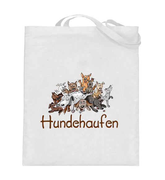 Jutebeutel mit lustigem Motiv - Hundehaufen Weiß