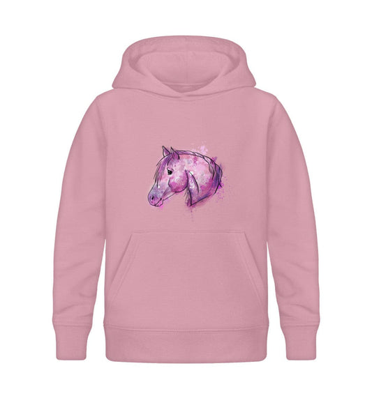 Kinder Hoodie Pferd pastell Cotton Pink-6883