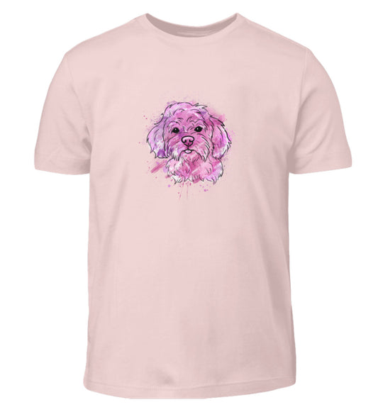 T shirt mit Hundemotiv Wuschel Kinder Pink Sixties-5823